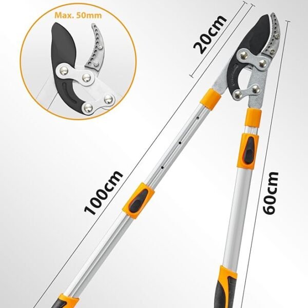 Longest Loppers for Gardening Heavy Duty 60-100cm Tree Branch Cutter Tool Super Extendable Garden Lopper