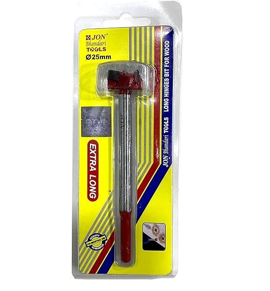Jon Bhandari Tools 25mm Hinge Boring Forstner Steel Drill Bit Long Carbide Tipped for Wood and Plywood (Hinge bit 25mm Long)