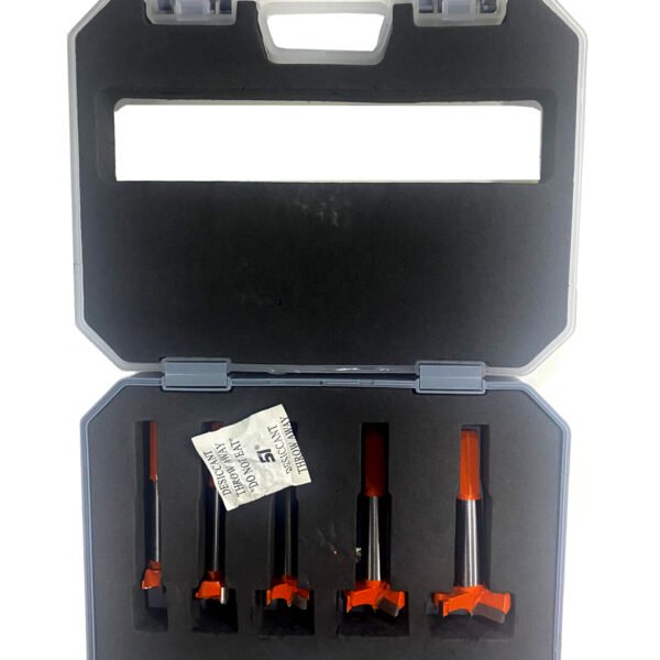 Jon Bhandari Tools Hinge Boring Forstner Straight Steel Drill Bit Set Carbide Tipped for Wood and Plywood (Sizes: 15, 20, 25, 30, 35 mm) H-021A